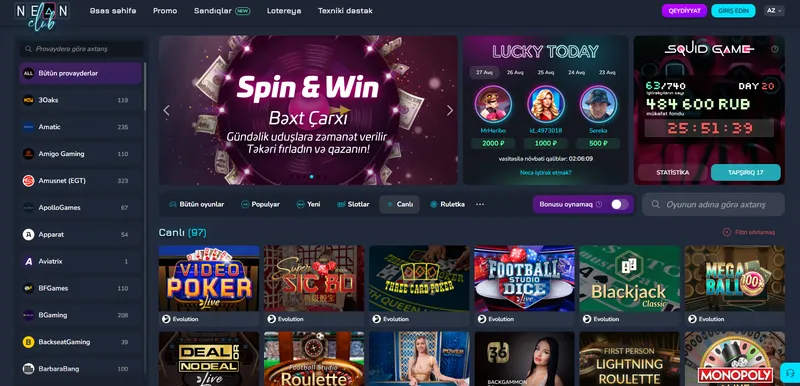 Niyə Neon Club Casino seçməyə dəyər